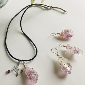 Crystal & Sea Glass wraps, custom wire initial🌙